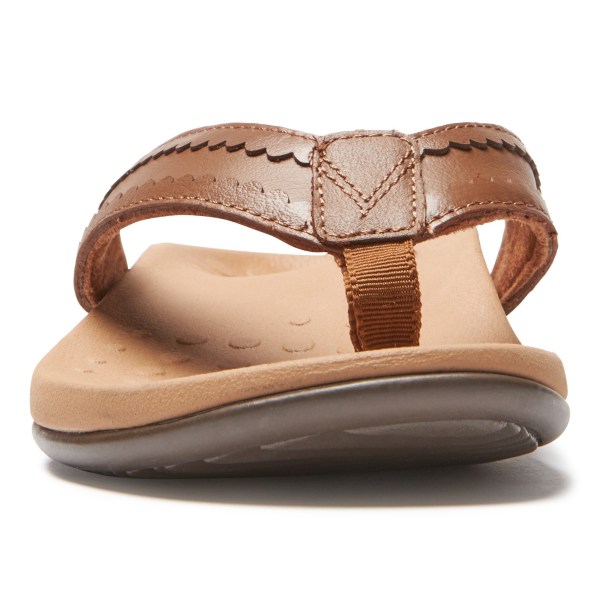 Vionic Sandals Ireland - Ashten Toe Post Sandal Brown - Womens Shoes In Store | HJQIS-1307